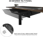 Under Desk Mounted Sliding Drawer with 60 Degree Tilt Panel to Pull Out, 15'' Long & 9'' deep Large Storage Organizer for Sit Stand Workstation - Image 6