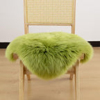 LLB Sheepskin Chair Covers Office Chair Cushion Dining Room Chair Pads Desk Chair Seat Cushion for Computer Chair Fur Area Rugs Pea Green, 18x18 Inch (Pack of 1) - Image 3