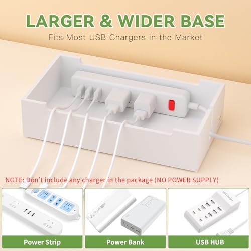 Pezin & Hulin Cable Management Box, Wire Organizer for Cords-Natural+White - Image 6