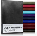 Gallery Leather Desk Monthly Planner 2026-2027 Acadia Black by GalleryLeather
