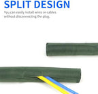 Split Wire Loom, 20ft Automotive Cable Protector Sleeve, Flexible Braided Cable Sleeves High Temperature Cable Management (Deep Green, 1") - Image 3