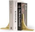 Ambipolar Gold Cast Iron Bookends, Sharp Triangle Theme, Decorative Bookends for Living Room, Office, Desktop, Bookshelves Decor, Bookends for Heavy Books by Ambipolar