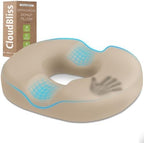 CloudBliss Donut Pillow Stadium Seat Cushion for Tailbone Pain Relief and Hemorrhoids, Memory Foam Seat Chair Cushion, Portable Seat Cushions for Bleachers, Car, Home & Office by CloudBliss