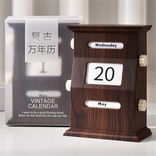 Rotatable Perpetual Desktop Calendar, Permanent Calendar, Office Desk Decor, Business Table Accessory, Rotating Design (Black And White) - Image 6