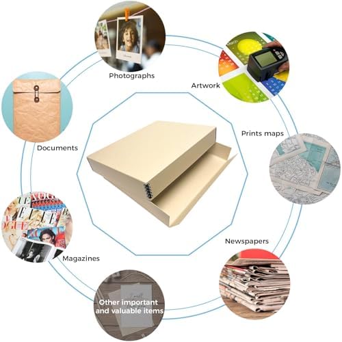 Lineco Museum Archival Storage Box, Drop Front, 14.75x18.75x3 in, Tan - Image 6