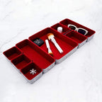 Welaxy Burgundy Felt Drawer Organizers 8pc Desk Tray Dorm Room Decor Bin - Image 6