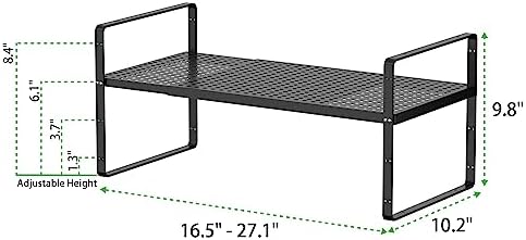 Expandable Storage Shelf, Stackable Organizer Rack, Black Large 3 PK - Image 2