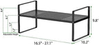 Expandable Storage Shelf, Stackable Organizer Rack, Black Large 2 PK - Image 2