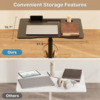 28" Mobile Standing Desk with Cup Holder & Widened Slots - Image 2
