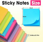 120 Pads Sticky Notes 3x3, Bright Colors Self-Stick Pads Bulk, Super Sticky Notes, School Supplies, Office Products, 50 Sheet/Pad - Image 3