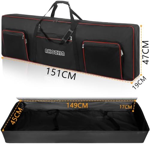 AKOZLIN 88 Key Keyboard Case, Soft Padded Keyboard Gig Bag, Piano Bag - Image 2