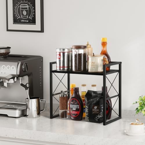 YINMIT Desktop Shelf Organizer, 2 Tier Office Shelves, Wood Desk Organizer Storage Rack and Freestanding Display Shelf for Office, Dormitory, Home(Black) - Image 6