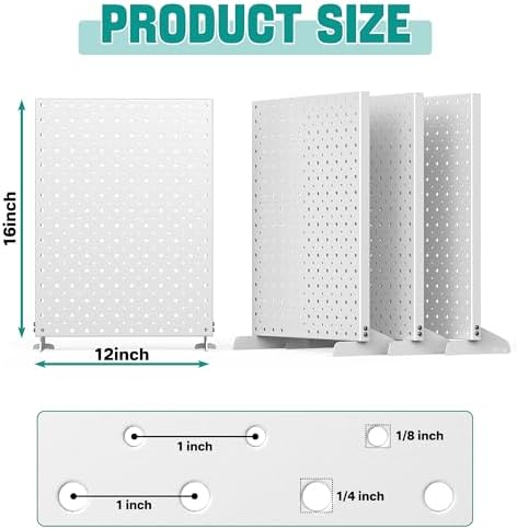 EVERHANGER Metal Pegboard Display Stand, Freestanding Tabletop Pegboard - Image 2