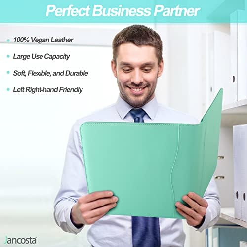 5 Pack Business Padfolio Portfolio Binder, Faux Leather Folio Folder, Resume Legal Document Organizer with Letter Size Writing Notepads (New Robin Egg Blue 5 Pack) - Image 4