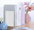 Beeveer 6 Pairs Metal Bookends for Shelves Office Library, White - Image 5
