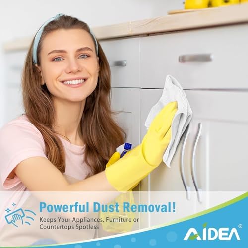 AIDEA Microfiber Cleaning Cloth White-600PK, Soft Microfiber Towels for Cars, Absorbent Cleaning Rags, Lint-Free Streak-Free Wash Cloths for House, Kitchen, Window,11.5"×11.5" - Image 4