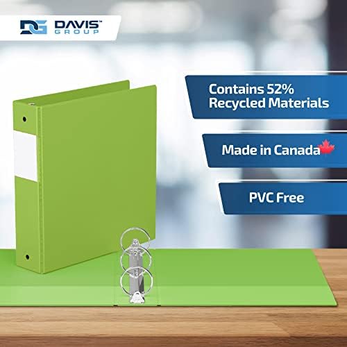 Premium Economy 3-Ring Binder, Spine Label, 2" Round Rings, Lime Green, 6Pk - Image 6