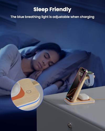 3 in 1 Wireless Charging, Wireless Charger Stand for Multiple Apple Devices, Wireless Charger for iPhone 17 16 15 14 13 12 11 Pro Max XS XR 8, Apple Watch 11 9 8 7 6 SE 5 4 3 2, AirPods 3/2/Pro - Image 5