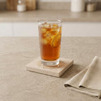 6 Pack 4 Inch Square Travertine Coaster, Absorbent Marble Coaster with Cork Pad Travertine Drink Coasters Stone Coasters for Home Decor, Coffee Tabletop - Image 6