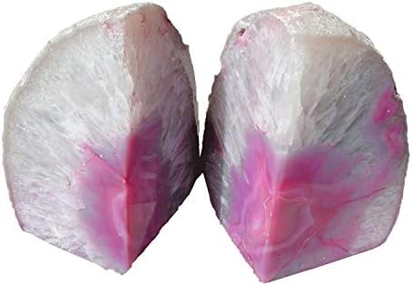 Agate Rock Bookend Heavy Duty Healing Crystal Stone Book Holders Decorative - Image 2