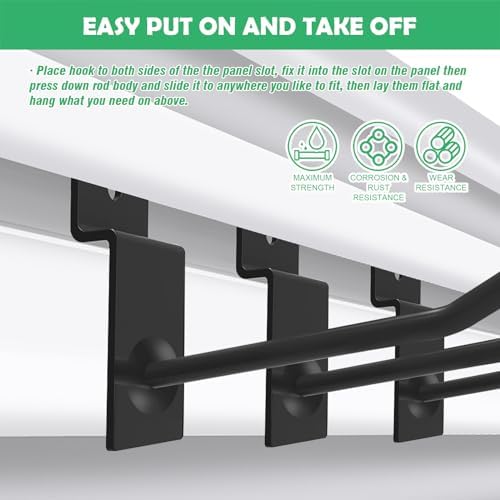 100Pcs Heavy Duty Slat Wall Display Hooks Bulk Set, Slatwall Accessories Pegboard Gridwall Display Hook Slat Wall Shelf Brackets for Retail Home (Black, 4 Inches/10 CM) - Image 5
