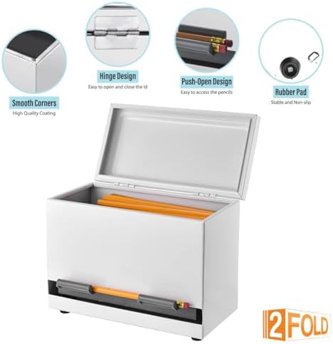 2Fold Pencil Dispenser for Classroom - Bulk Storage - Custom, Inspirational, Classroom and Chalkboard Marker Labels Included - Holds up to 200 - White - Image 7
