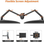 Amazon Basics Adjustable Dual Monitor Desk Mount, Supports up to 32 inch Monitors and 22 lbs per Arm, Adjustable Tension, VESA 75x75/100x100, Black - Image 3