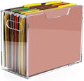 Acrylic Hanging File Organizer, Letter Size Clear Magazine Rack Folders Holder, Large Capacity Storage Box for Desk Office School, No Assembly Required by Tfirhuoe