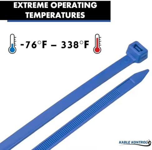 Kable Kontrol Tefzel Cable Ties ETFE, 17 Inch 100 Pcs, 100 Lbs Test, Blue - Image 4