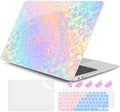 DONGKE for MacBook Air 13 Inch Case 2021-2018, Compatible with A2337 M1 A2179 A1932 Support Retina Display & Touch ID, Hard Shell Plastic Cover with Keyboard Skin - Leopard Print by DONGKE
