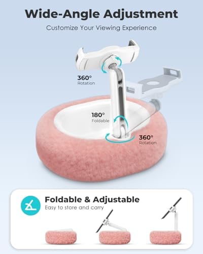 Viozon Tablet Pillow Stand,Kindle Pillow Stand, Compatible with 4-11" Tablet/Phone with Small Bowl, Kindle Holder Accessories,Idea for Reading and Video Watching On Bed,Pink - Image 3