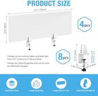Desk Divider 4 Pcs Desk Privacy Panel 47.2''L x 15.8W'' Office Partitions Frosted Acrylic Panel Pack of 4 Desk Divider Partition with Adjustable Universal Base - Image 2