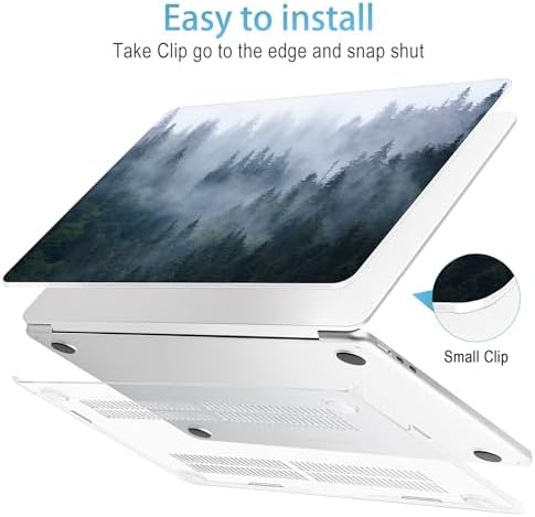 Mektron for 2026/2025/2024/2023 MacBook Air 15 INCH M5 A3448 /M4 A3241 /M3 A3114 /M2 A2941 Case, Printed Plastic Hard Shell Cover with 15.3" Liquid Retina Display Touch ID, Fir Forest - Image 5