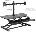 VIVO Black 32 in Standing Desk Converter with Monitor Stand, DESK-V000K-M2 - Image 3