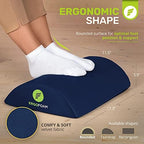 ErgoFoam Ergonomic Foot Rest Under Desk - Premium Velvet Soft Foam for Comfortable Rest; Navy Blue - Image 6