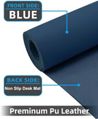 Desk mat Large, Leather Desk Pad Protector,Office Desk Mat,Mouse Pad, Non-Slip Desk Blotter, Laptop Desk Pad, Waterproof Desk Writing Pad for Office&Home (Midnight Blue, 48" x 24") - Image 2