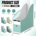 Thenshop 24 Pcs Magazine Files Cardboard Holders,Classic,Green Collection - Image 2
