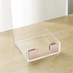 3Pcs Sticky Notes Memo Pad Holder Dispenser Rose Gold with Acrylic Clear Desk Supplies Organizer Accessories Office Notepad Holder(Rose gold) - Image 2