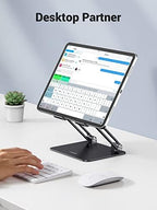 UGREEN Tablet Stand Holder for Desk Dual Rod Support Aluminum Tablet Holder Adjustable Multi-Angle Home Office Accessories Compatible with iPad Pro 13 12 11 10.5 Air Mini 5 4 3 2 Phone E-Reader Black - Image 3