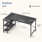 DUMOS 55" L Shaped Computer Desk, Corner Desks with Storage Shelves, Black - Image 3