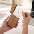 3-Pack Wood Business Card Holder, Walnut, for Desk or Pock - Image 7