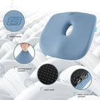 Skechers Seat Cushion Memory Foam,Donut Pillow Office Chair Cushion for Tailbone Pain Relief,Butt Pillow for Office Chair,Car seat Cushion,Long Sitting Office Workers,and Car Drivers,Blue - Image 3