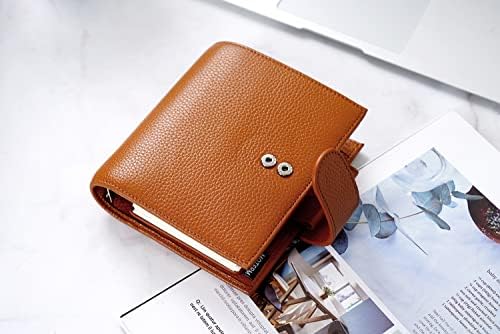 Moterm Pocket Luxe Rings Planner - Genuine Leather Binder Organizer (Pebble-Burnt Orange, 30mm Ring) - Image 7