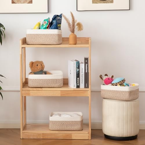 OIAHOMY 4 PACK 12L Storage Baskets for Organizing Storage Bins Brown - Image 6