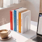 Sanwarm Bookends, 12 Pack Metal, for Home Office Desk Shelves Modern White - Image 5