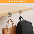 24PCS Adjustable Purse Hook, Heavy-Duty Metal Clamp Hook for Table and Desk, Tool-Free Under Desk Hanger Holds Up to 22lbs for Office Home Dorm Kitchen - Image 4