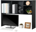 Briwooody Dorm Desk Hutch Desktop Bookshelf for College Office, Black by Briwooody