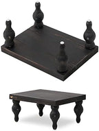 Decorative Wood Risers for Display - 12 x 9 x 5.5 Wood Pedestal Stand Table for Farmhouse Decor, Kitchen Counter Decor - Wooden Kitchen Soap Tray for Farmhouse Table Decor (Classic Black) - Image 4