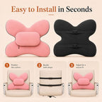 Lumbar Support Pillow for Office Chair & Car, Desk Chair Back Cushion,,Pink - Image 3