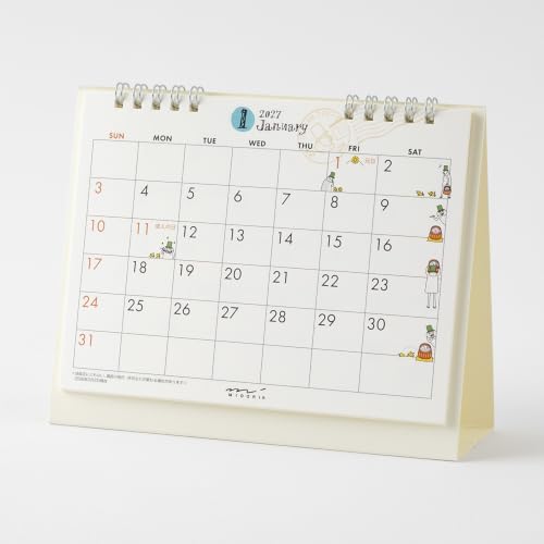 Midori 2027 Tabletop Calendar, M, Ojisan, 31410006 - Image 2
